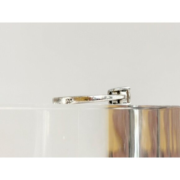 Engagement Style Solitaire  Cubic Zirconia Vintage Minimalist Ring - sz 8 - Picture 2 of 10